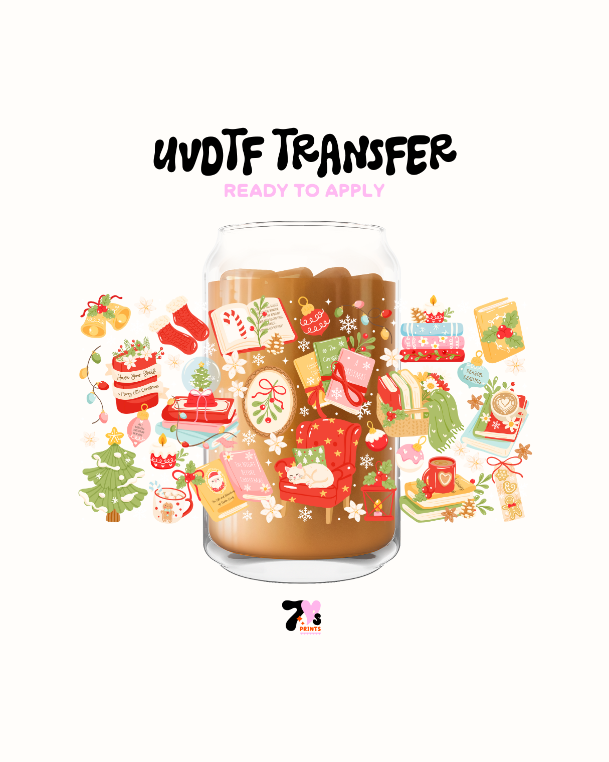 Cozy cat xmas - UVDTF Wraps
