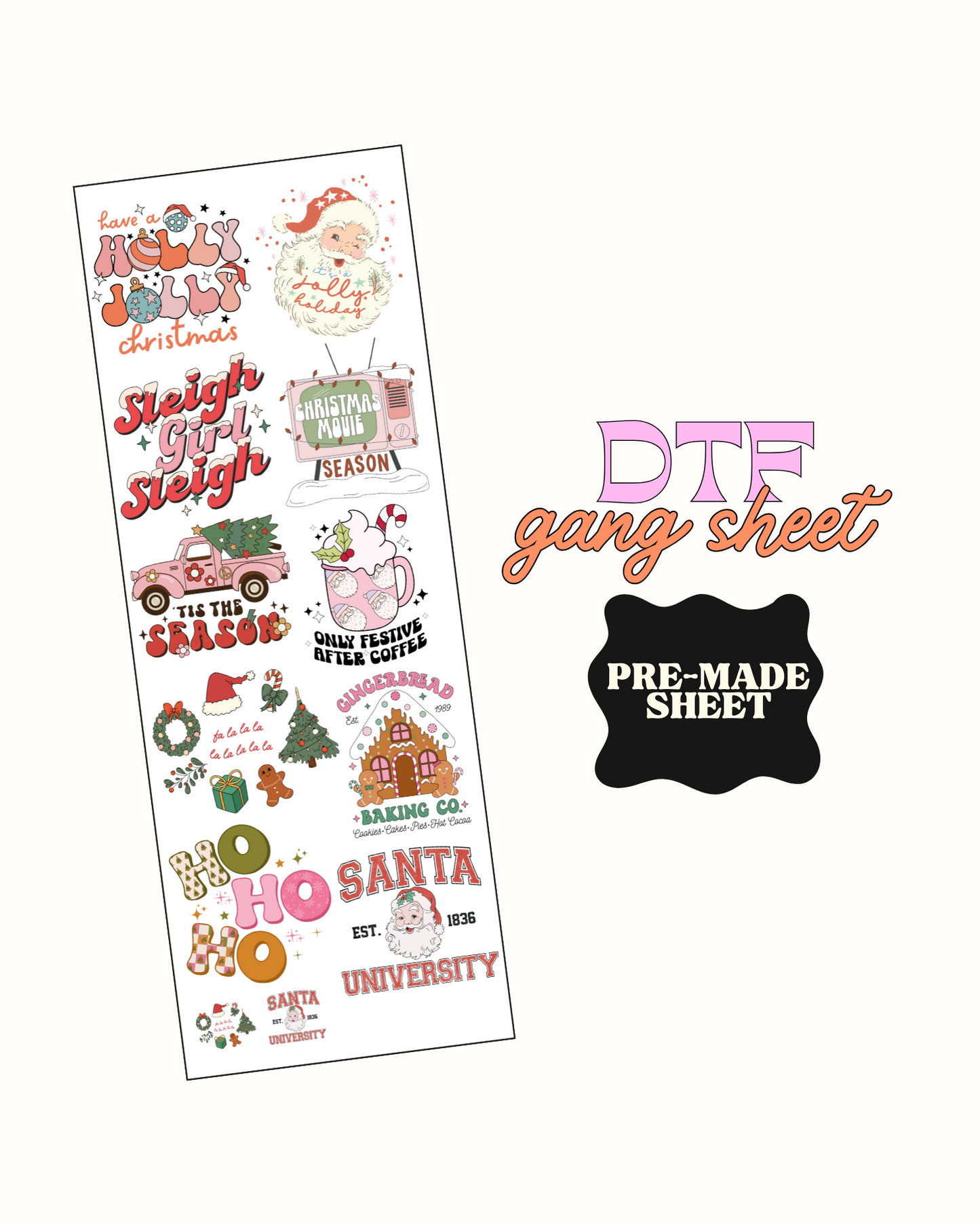 Christmas 2 - Pre Made DTF Gang sheet