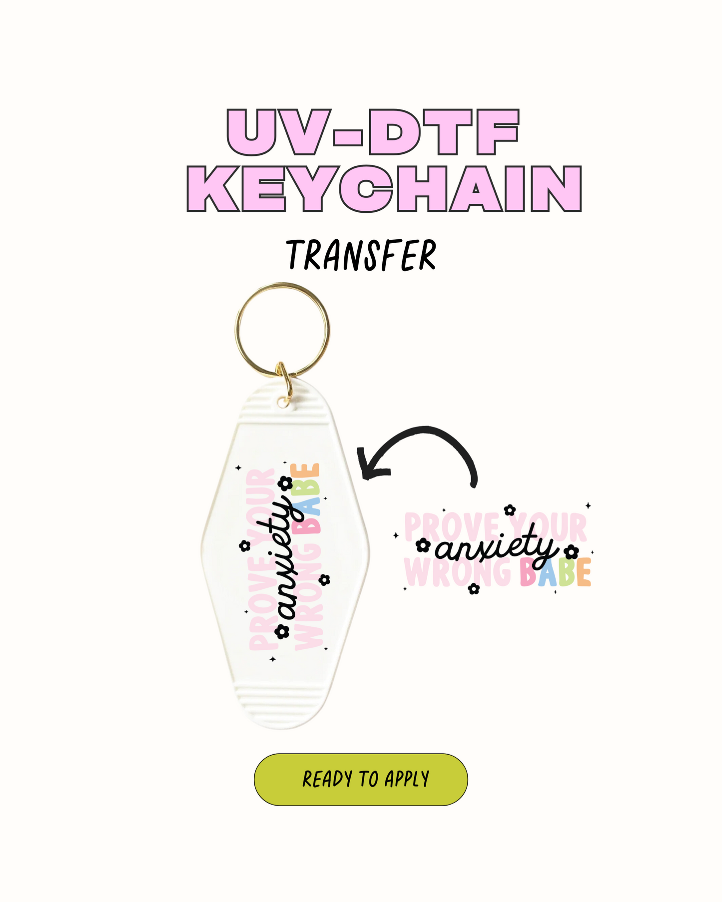 Prove your anxiety wrong - UVDTF Keychain
