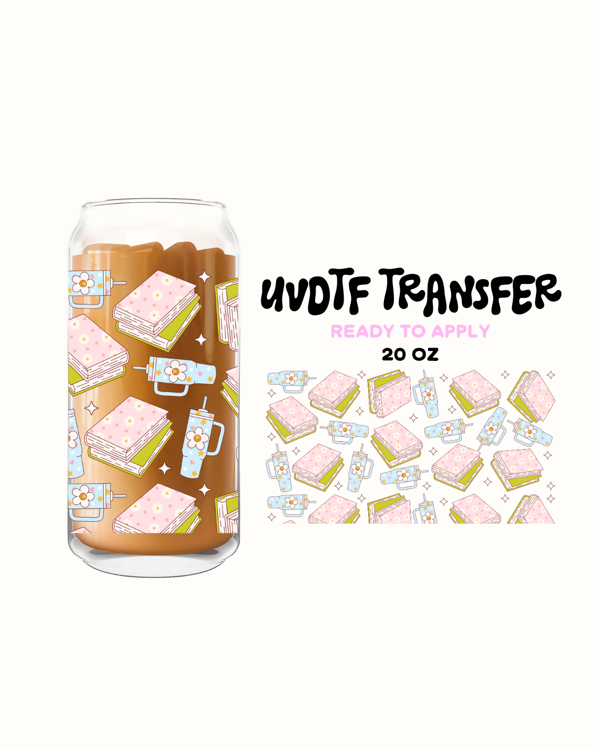 Book and tumblers - UVDTF 20oz Cup Wrap