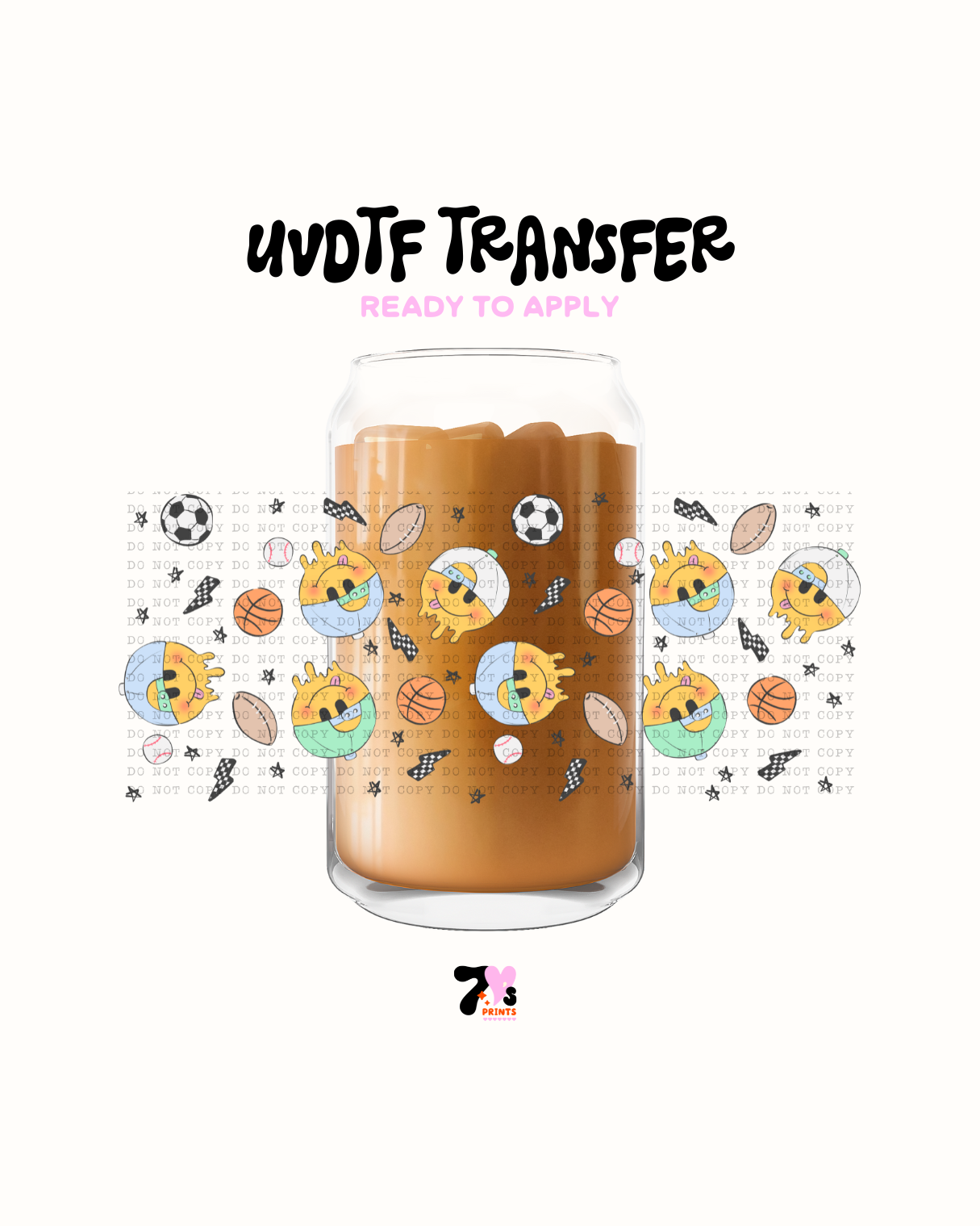 Soccer and Happy Faces - UVDTF Wrap