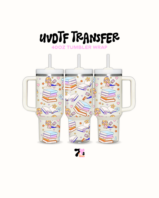 Lizzie and books - UVDTF Wrap