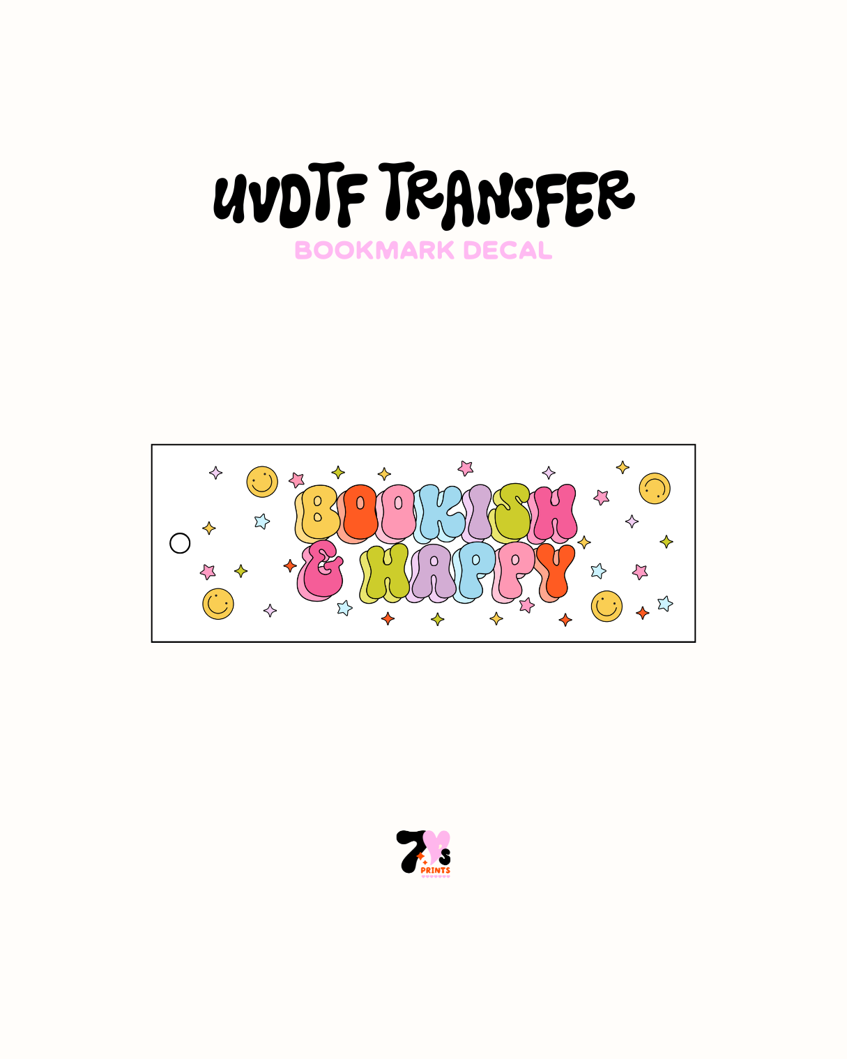 Booking happy- UVDTF Bookmark Decal
