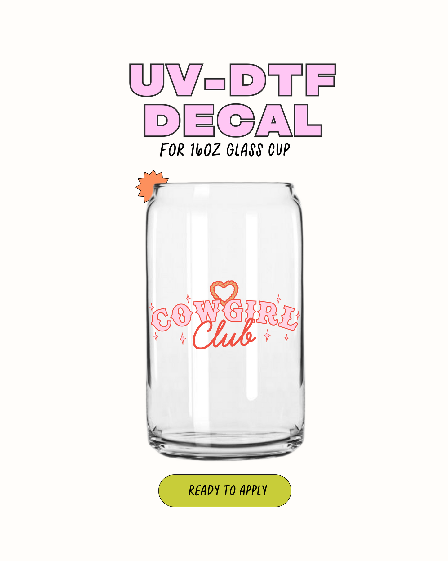 Cowgirl Club - UVDTF