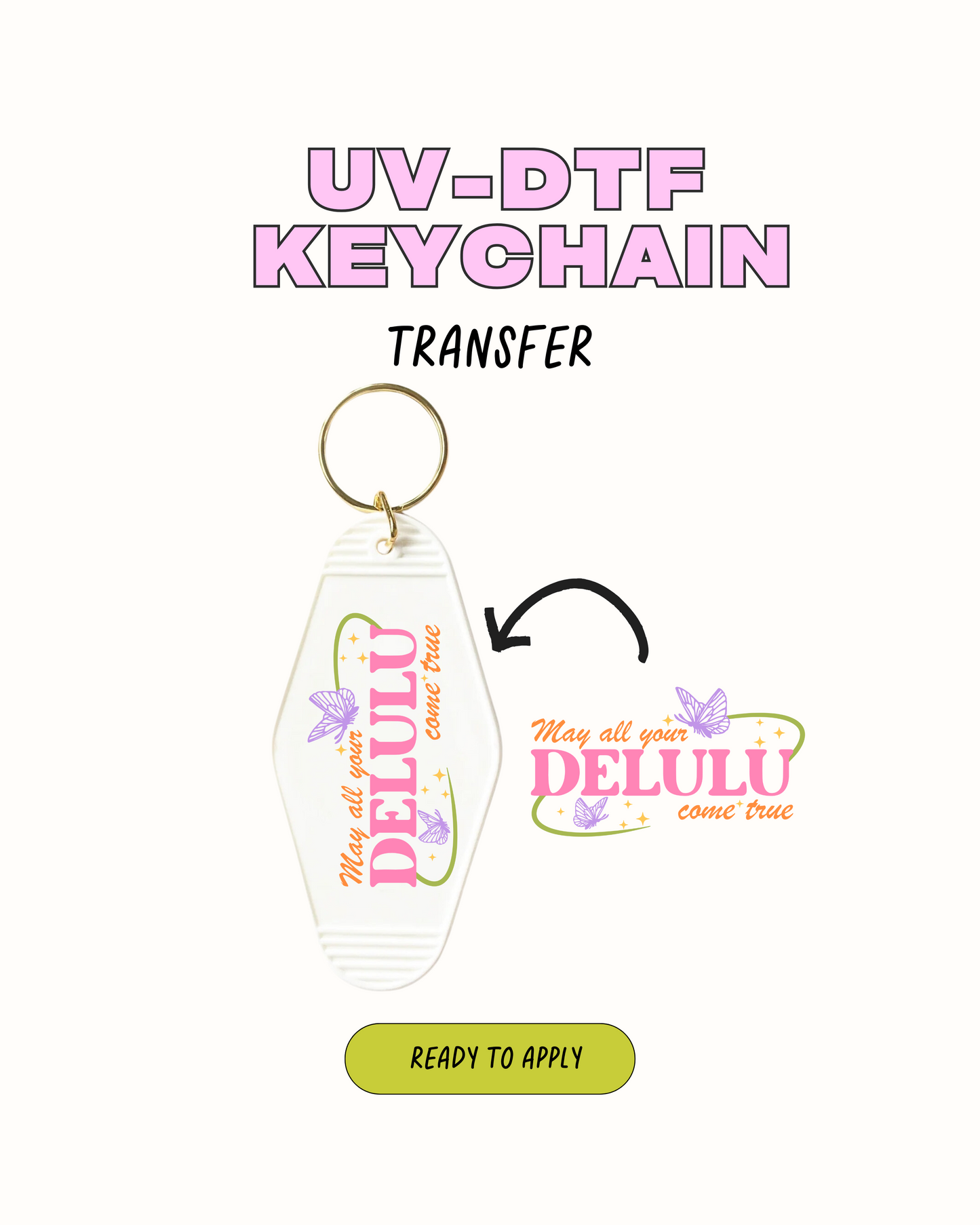 Delulu - UVDTF Keychain