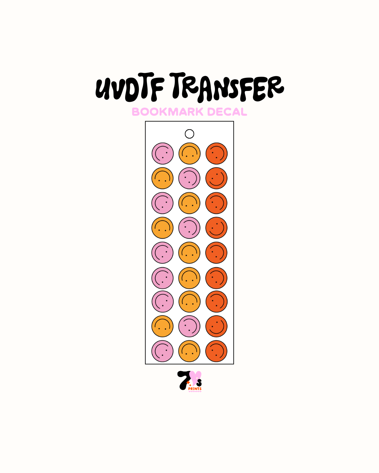 Happy Faces - UVDTF Bookmark Decal