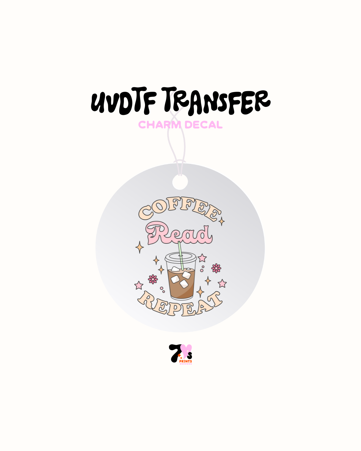 Coffee read and repeat - Car Charm Decal UVDTF