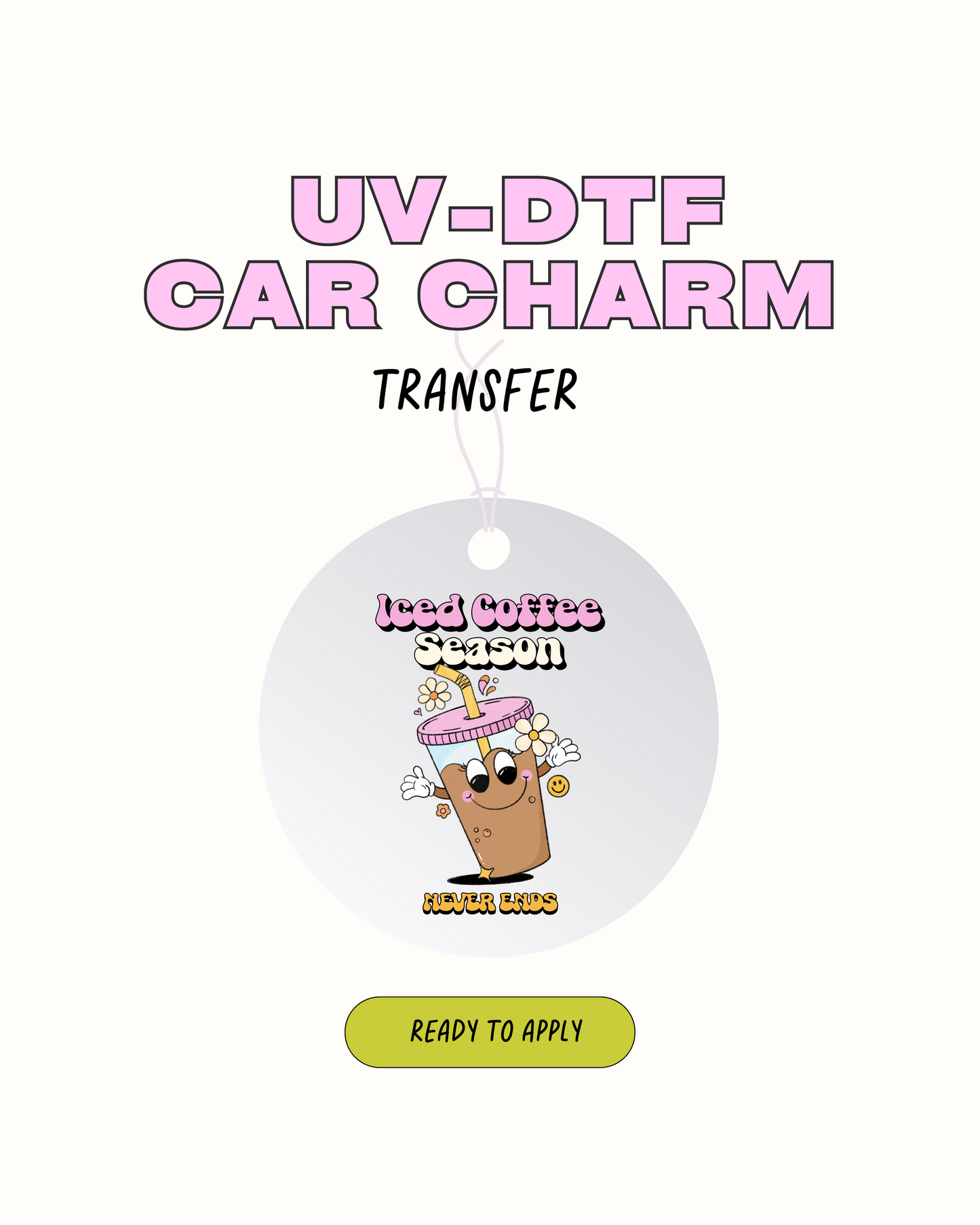 Temporada de café helado - Calcomanía con encanto para automóvil