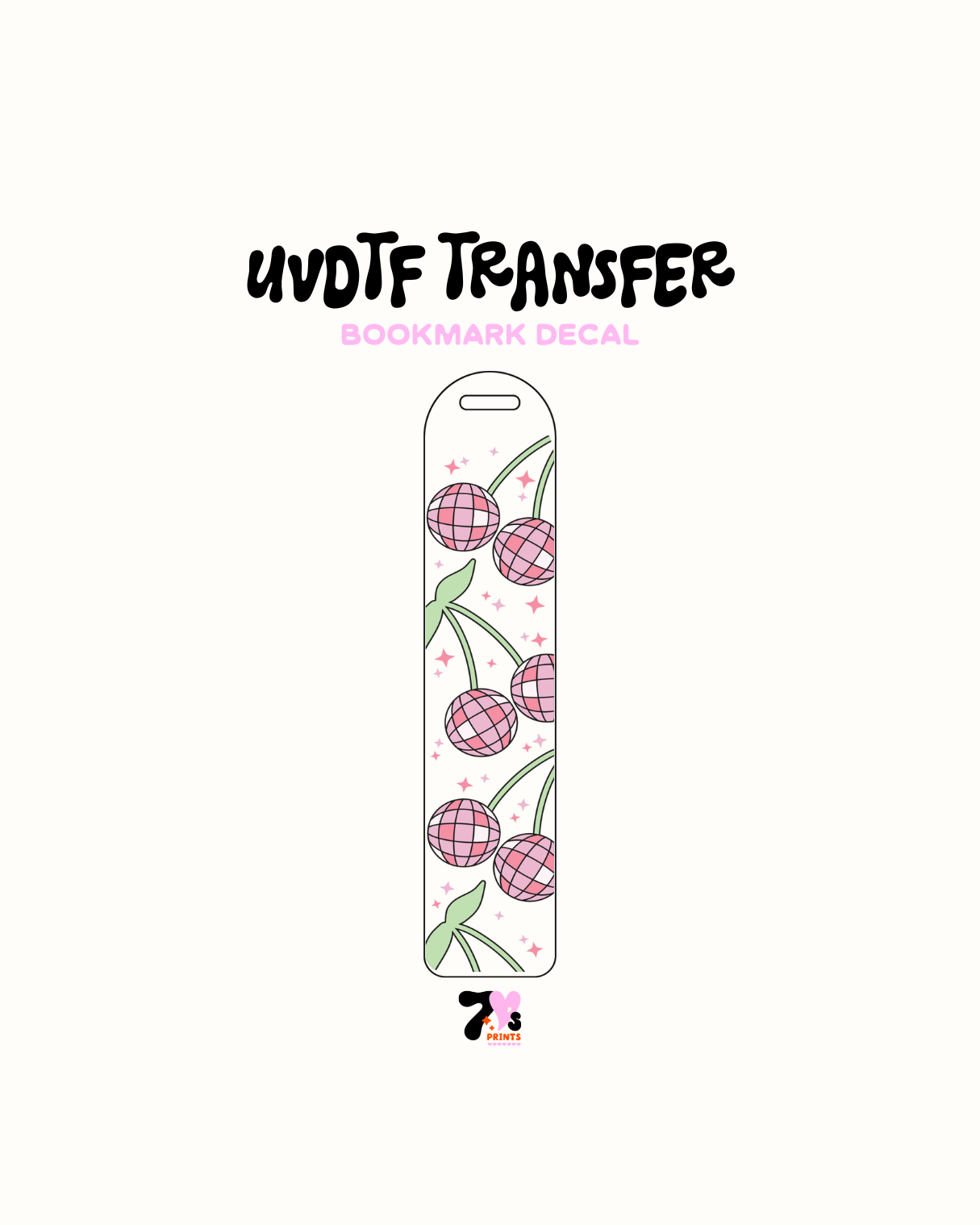 Cherry disco - UVDTF Bookmark Decal