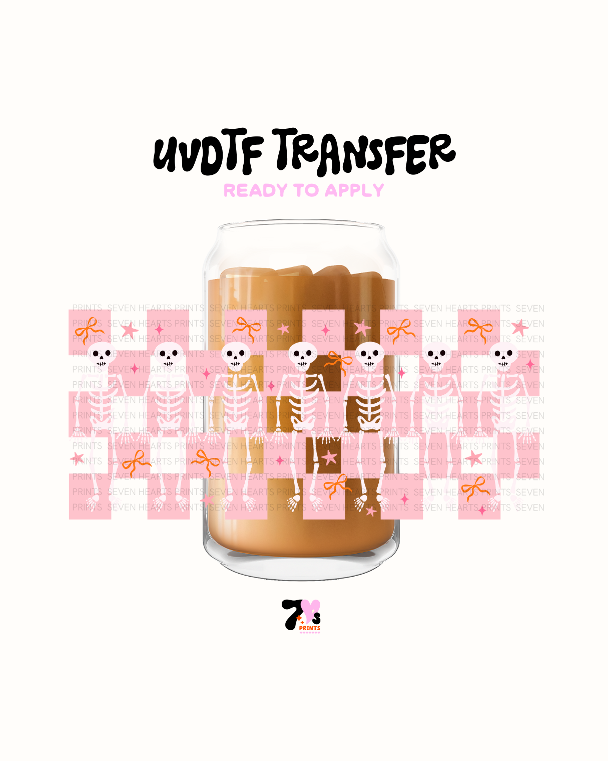 Pink checkers skeleton- UVDTF Wrap