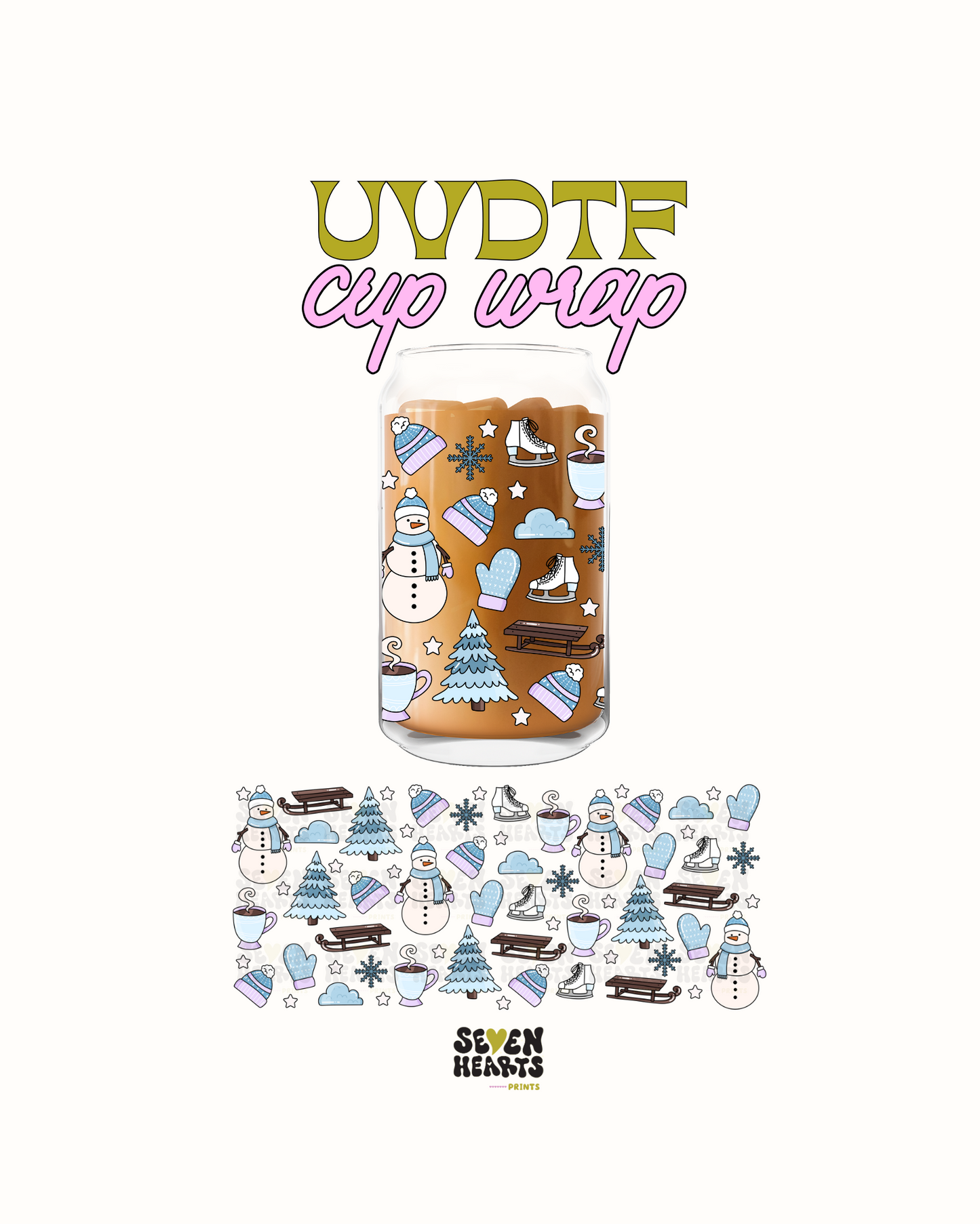 Snowman wraps - UVDTF Cup Wrap