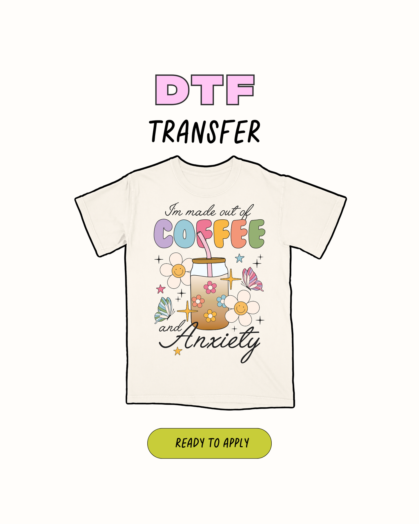 Café y ansiedad - Transferencia DTF