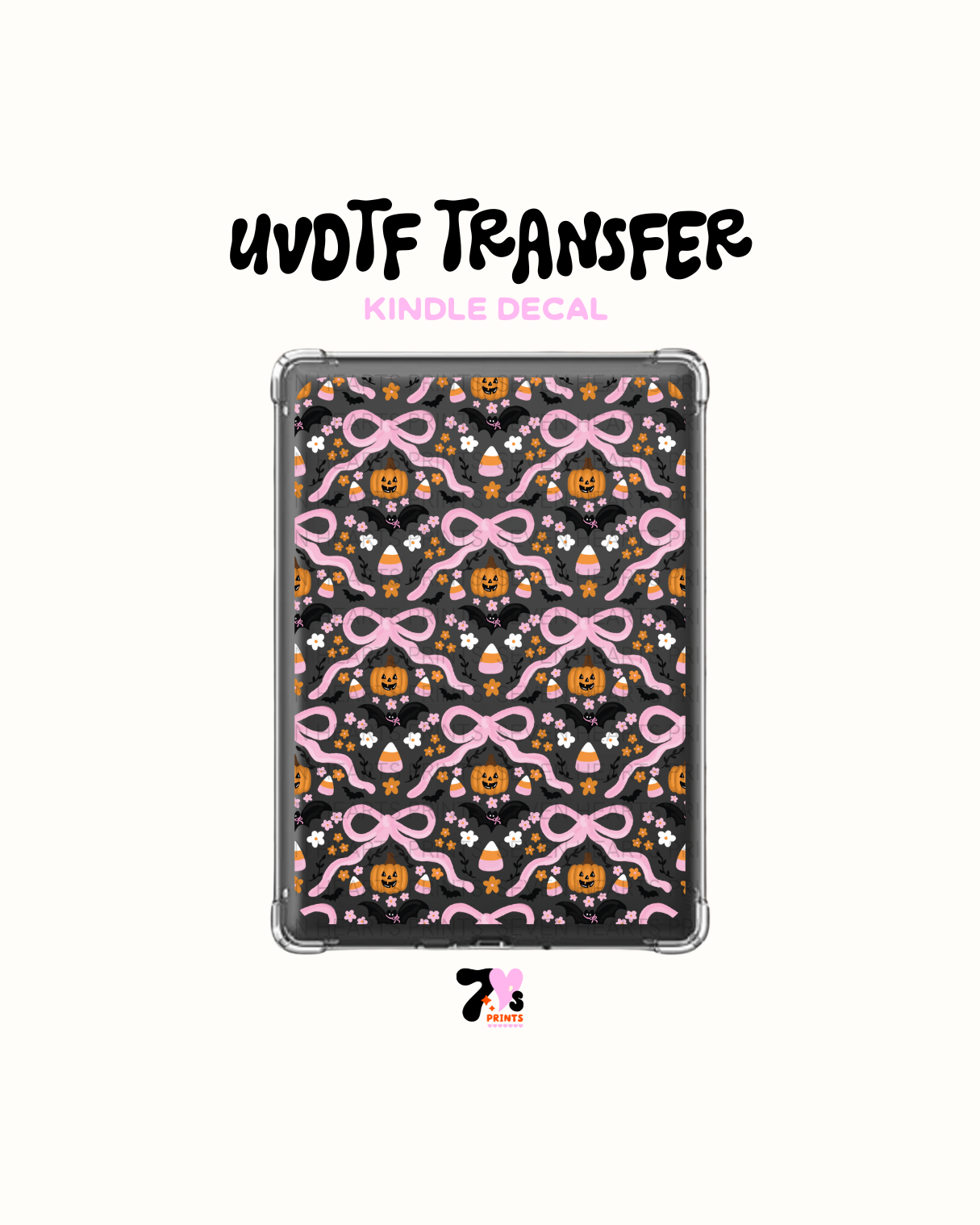 Cute Pumpkins and bows - UVDTF Kindle Decal