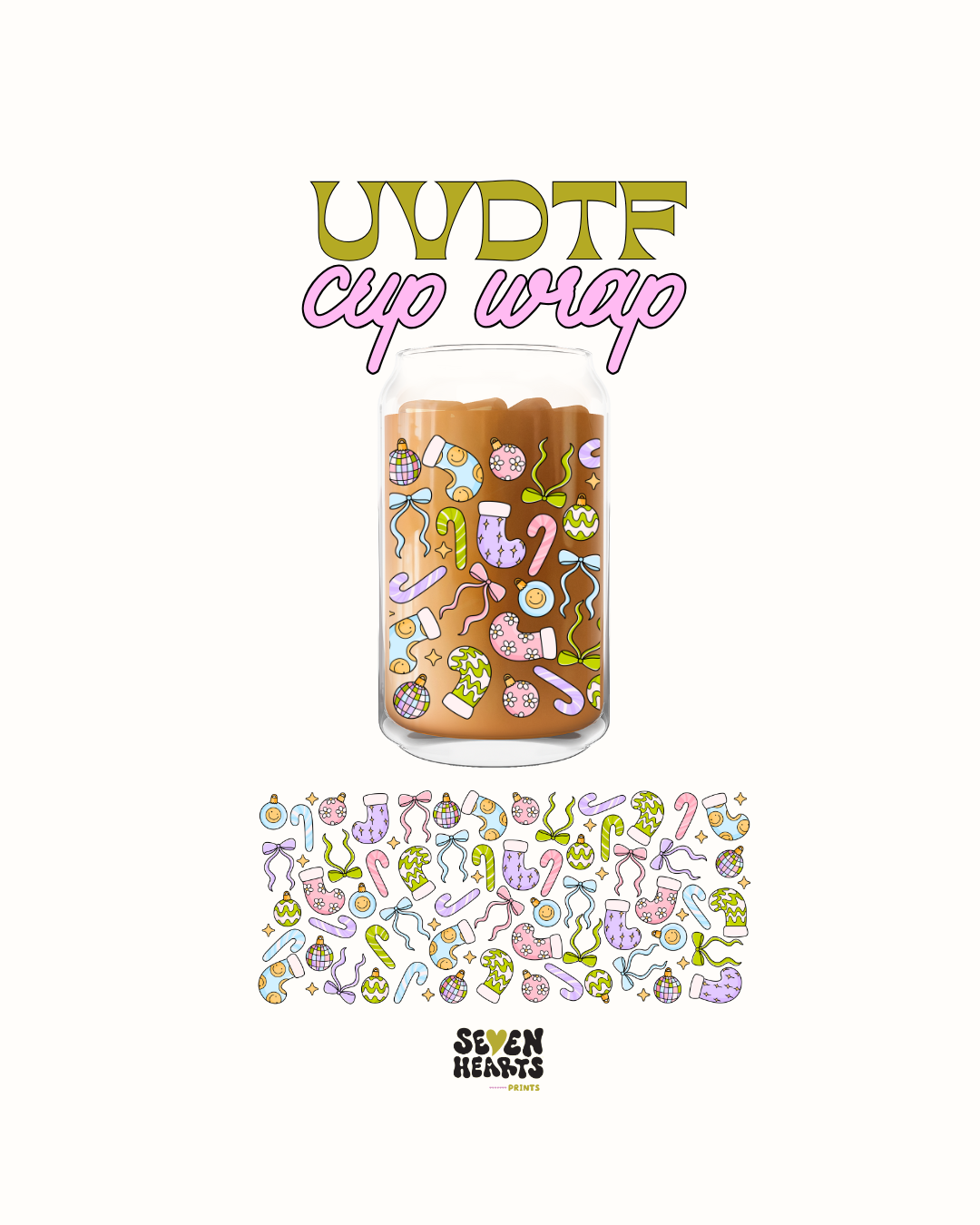 Disco ornament and candy cane - UVDTF Wrap