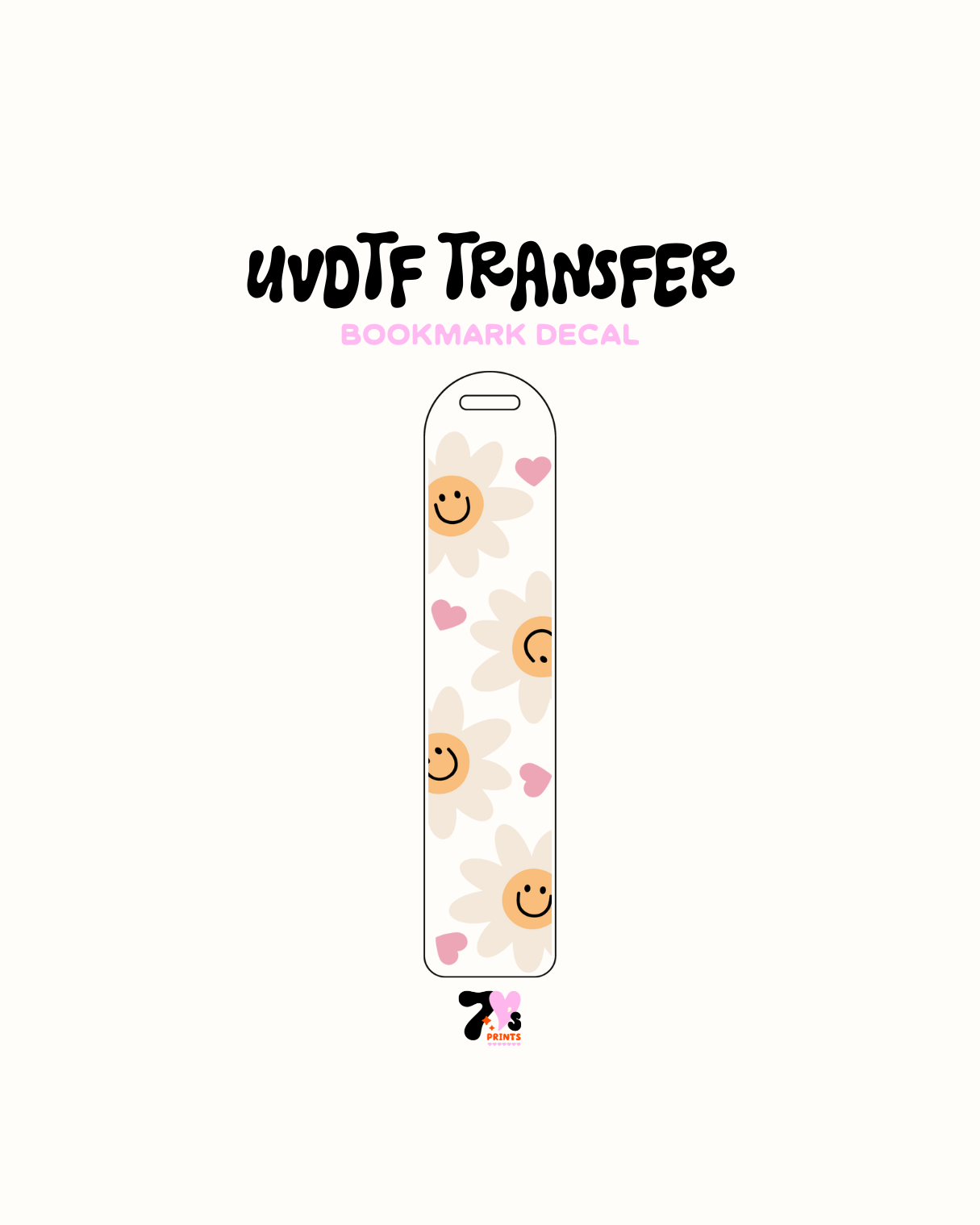 Flowers and hearts - UVDTF Bookmark Decal