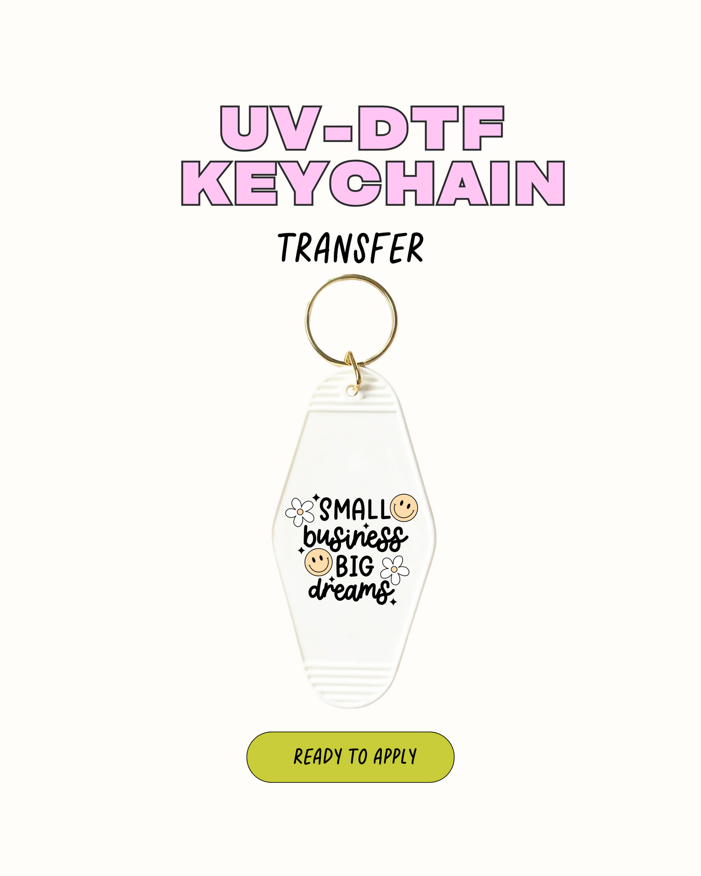 Grandes sueños para pequeñas empresas - Juego de calcomanías para llaveros de 5