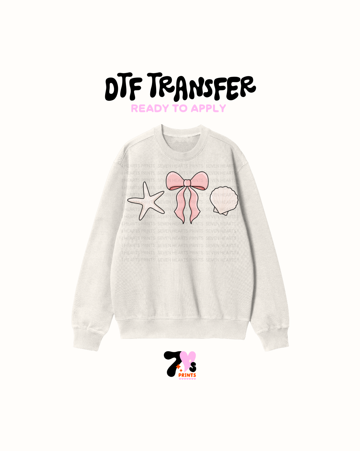 Starfish ,bow ,sea shell- DTF Transfer