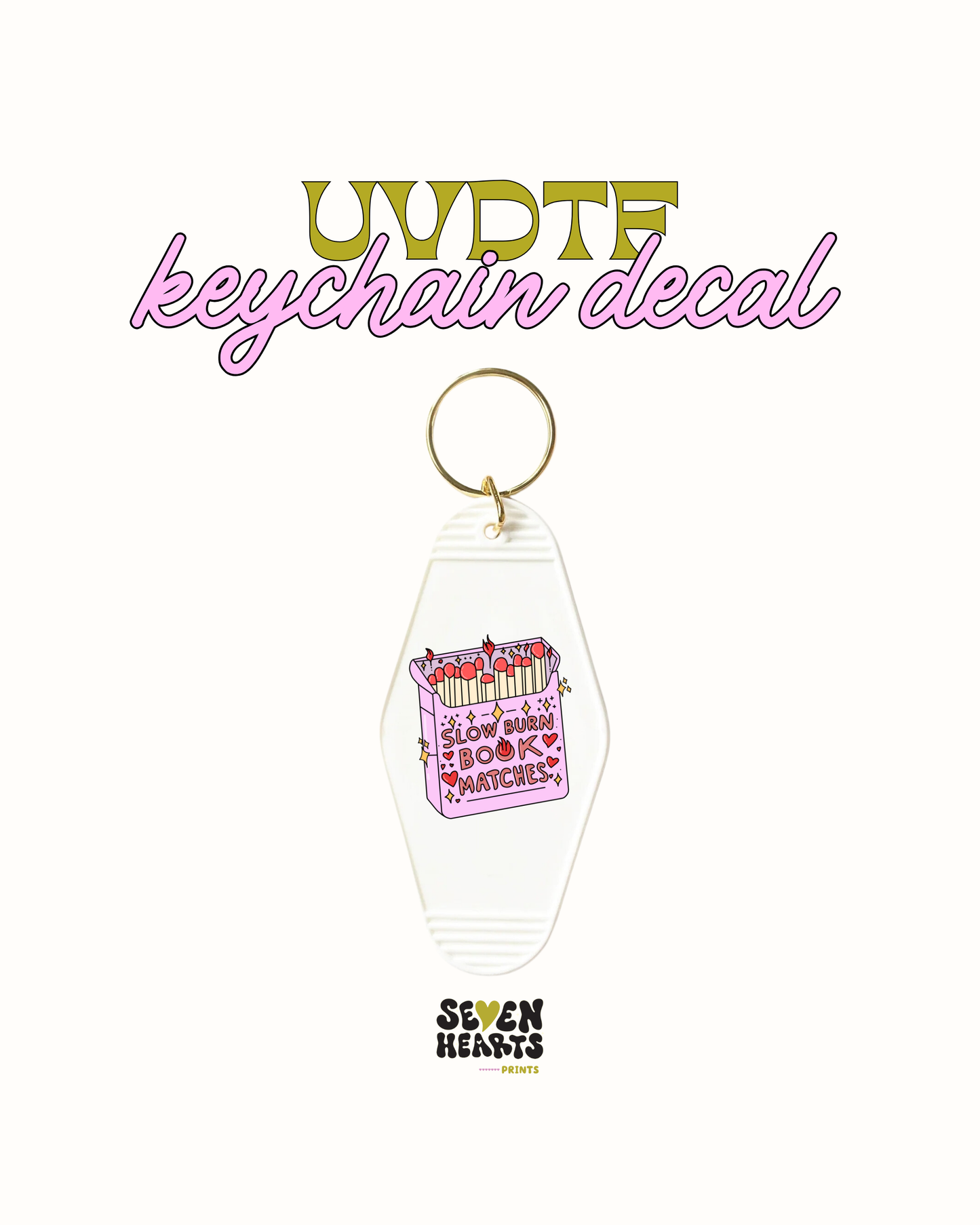 slow burn book matches - UVDTF Keychain