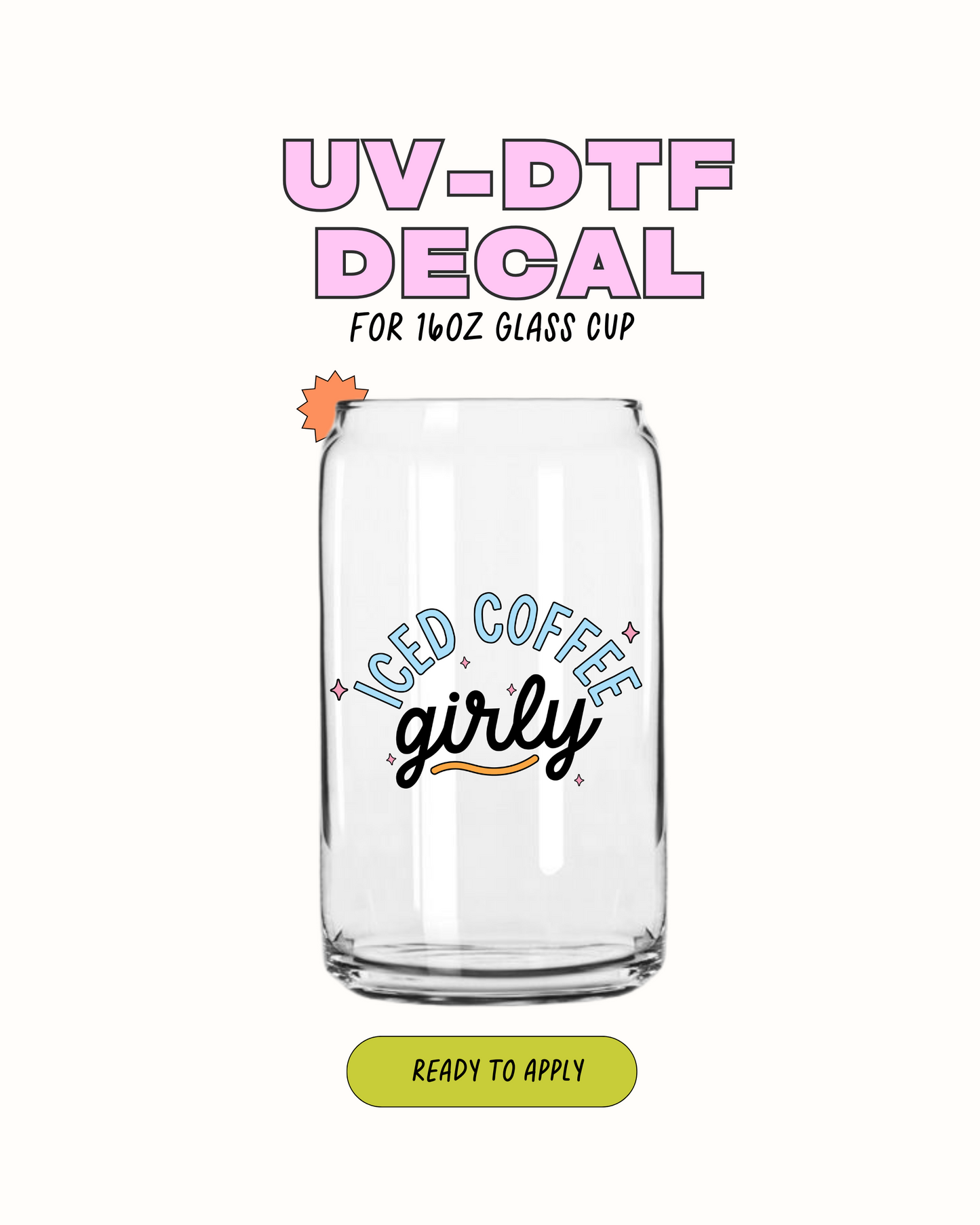 Iced coffee girly - UVDTF