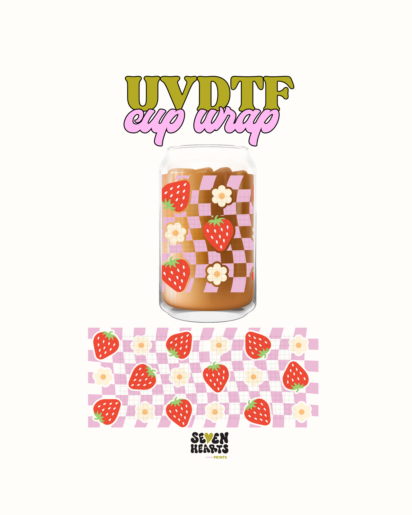 Strawberries checkered - UVDTF