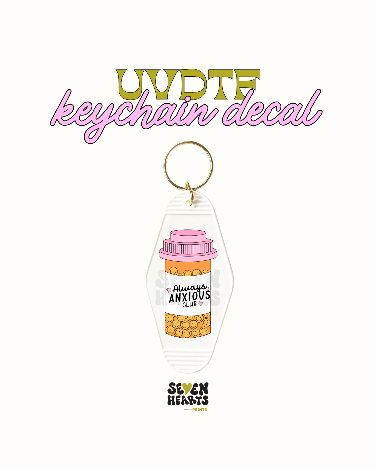 Always anxious club - UVDTF Keychain