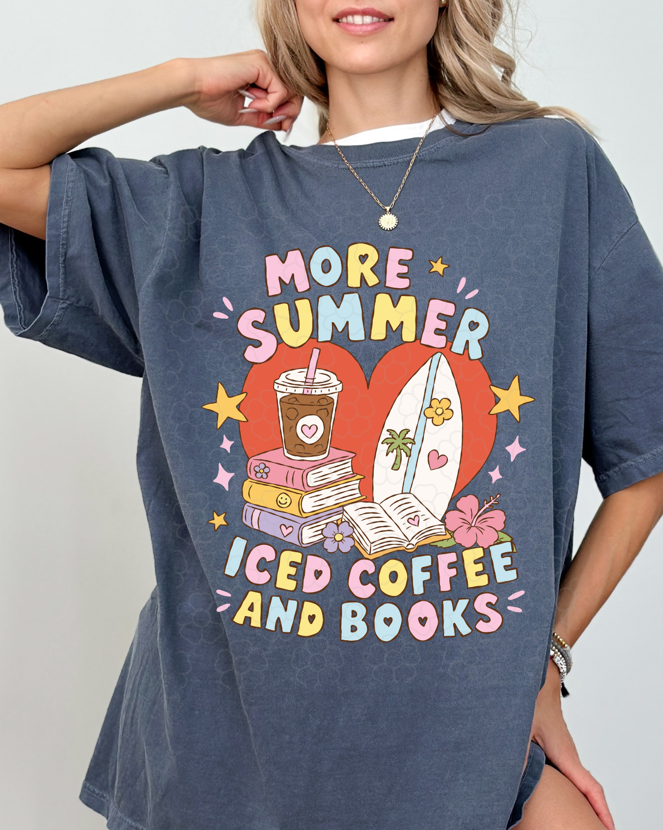 More summer iced coffee and books - DTF Transfers