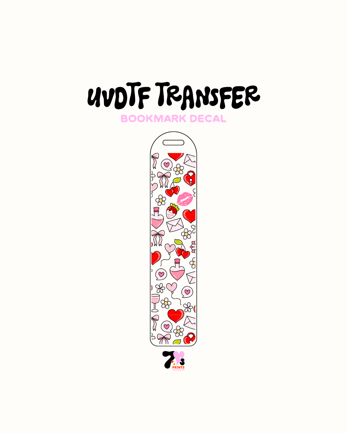 Heart and envelopes- UVDTF Bookmark Decal