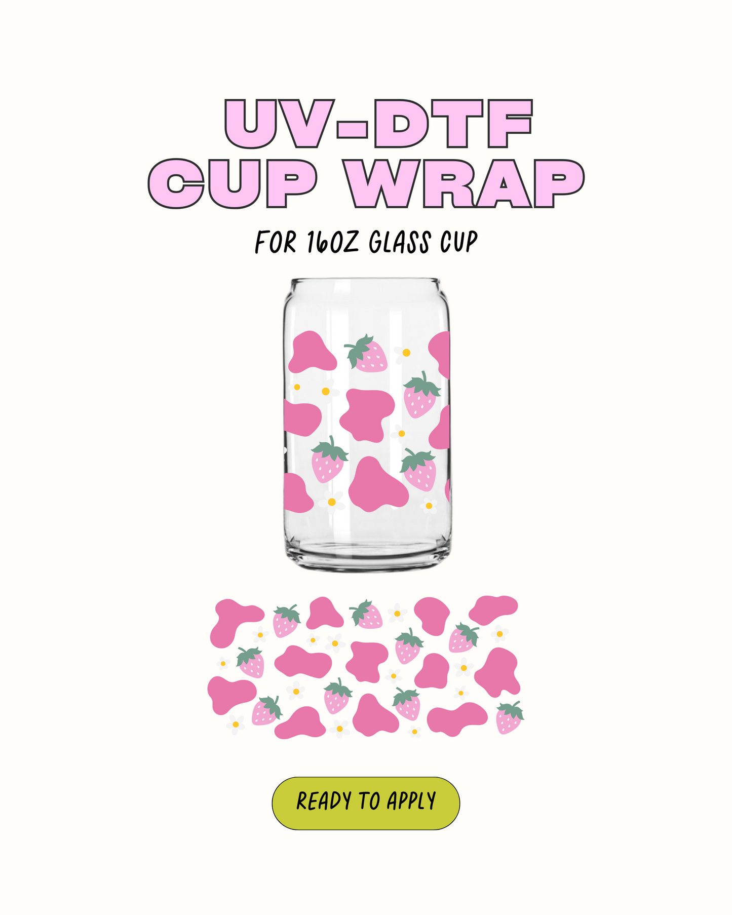 Impresión de vaca fresa - UV DTF