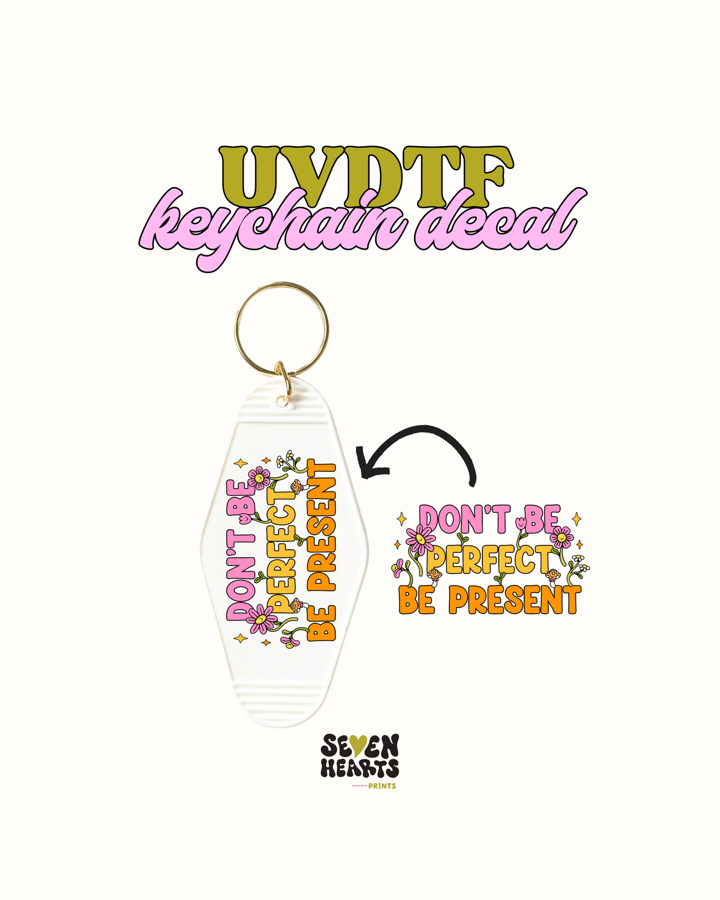 Be present - UVDTF Keychain