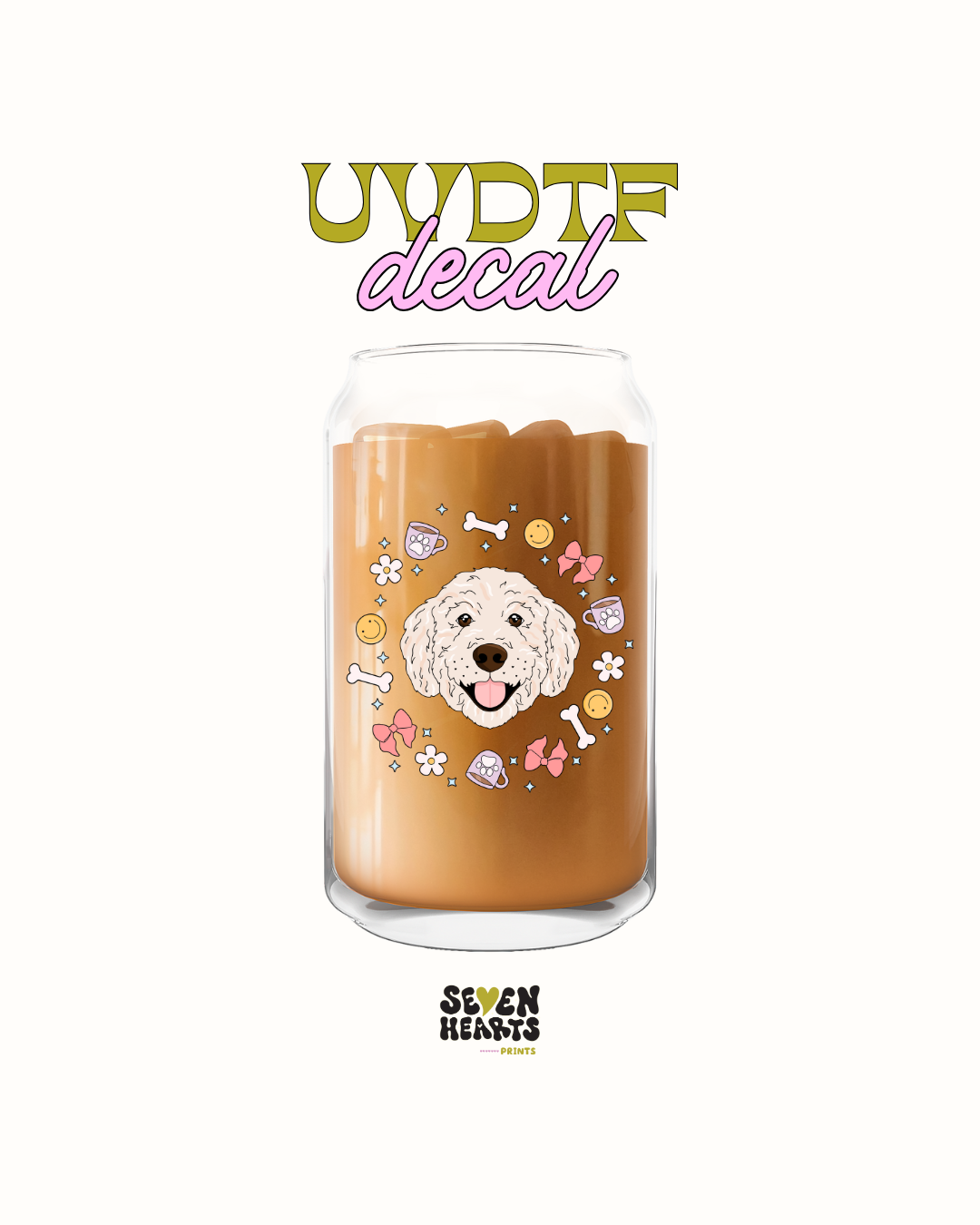 White lab doodle dog - UVDTF Decal