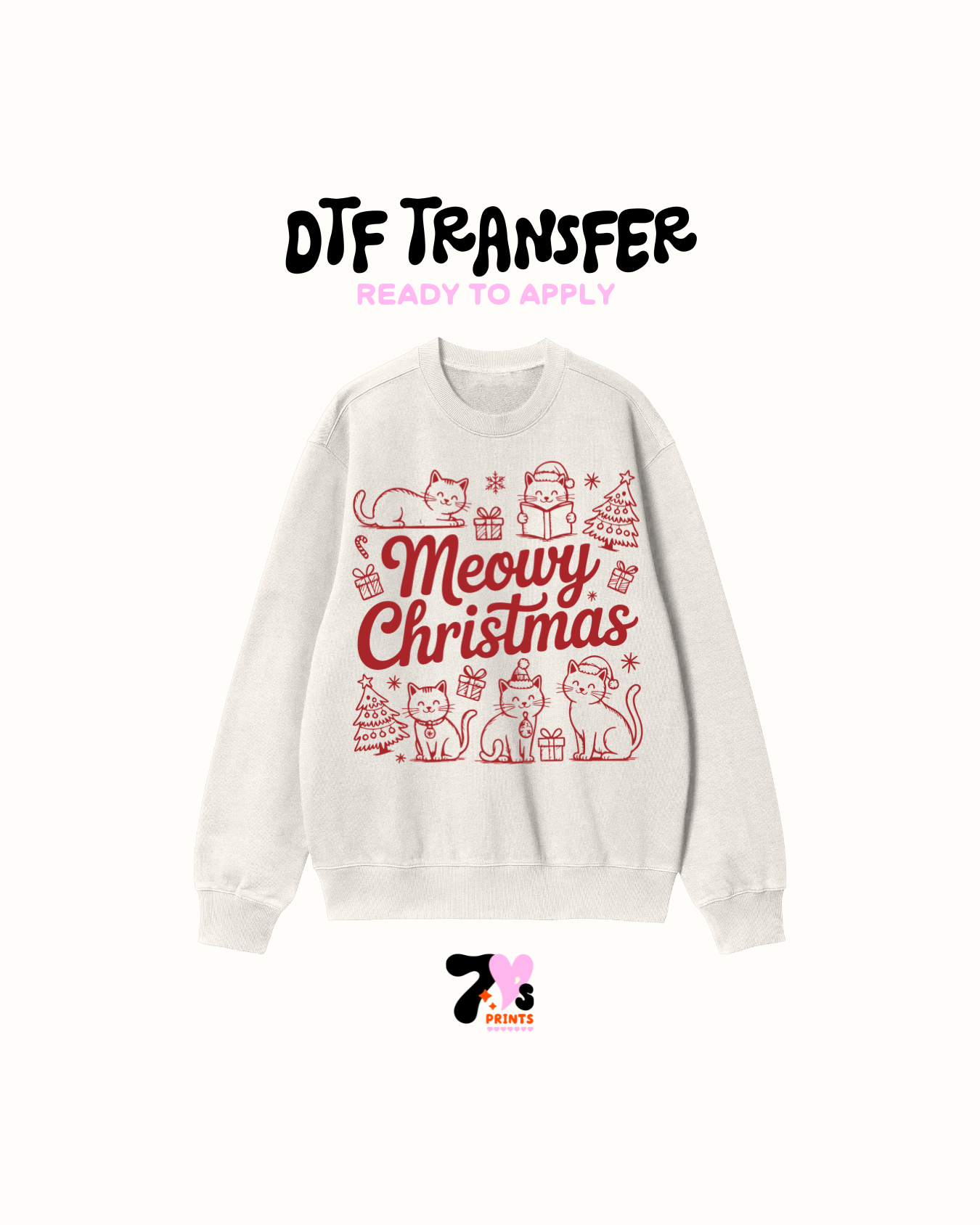 Merry xmas kitty - DTF Transfers