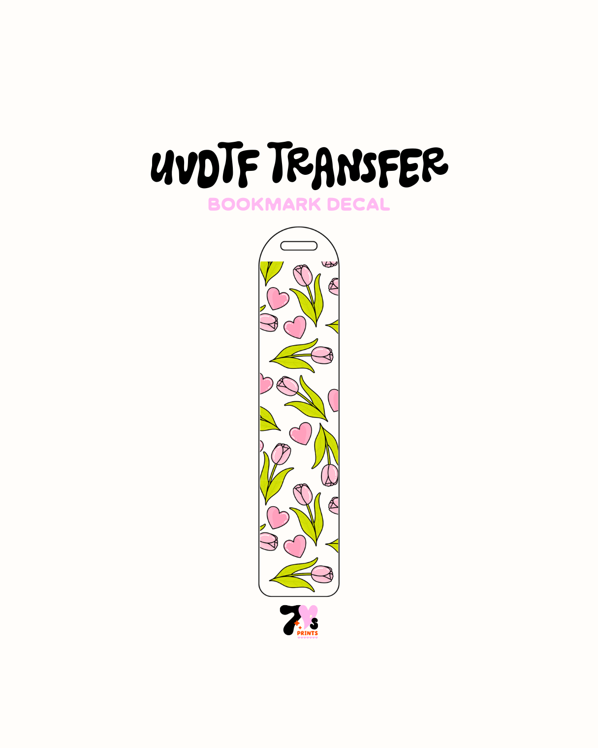 Flowers and hearts- UVDTF Bookmark Decal