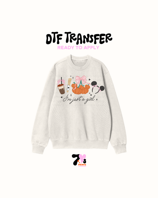 Im just a girl (Pumpkin) - DTF Transfers