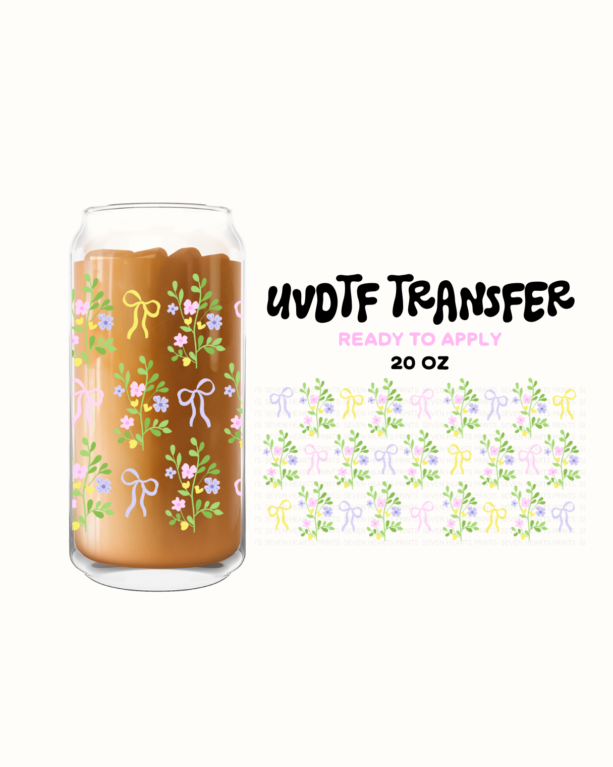 Flowers and Bows - UVDTF 20oz Cup Wrap