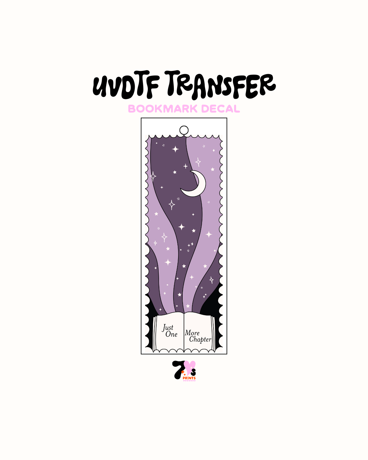 Night reader - UVDTF Bookmark Decal
