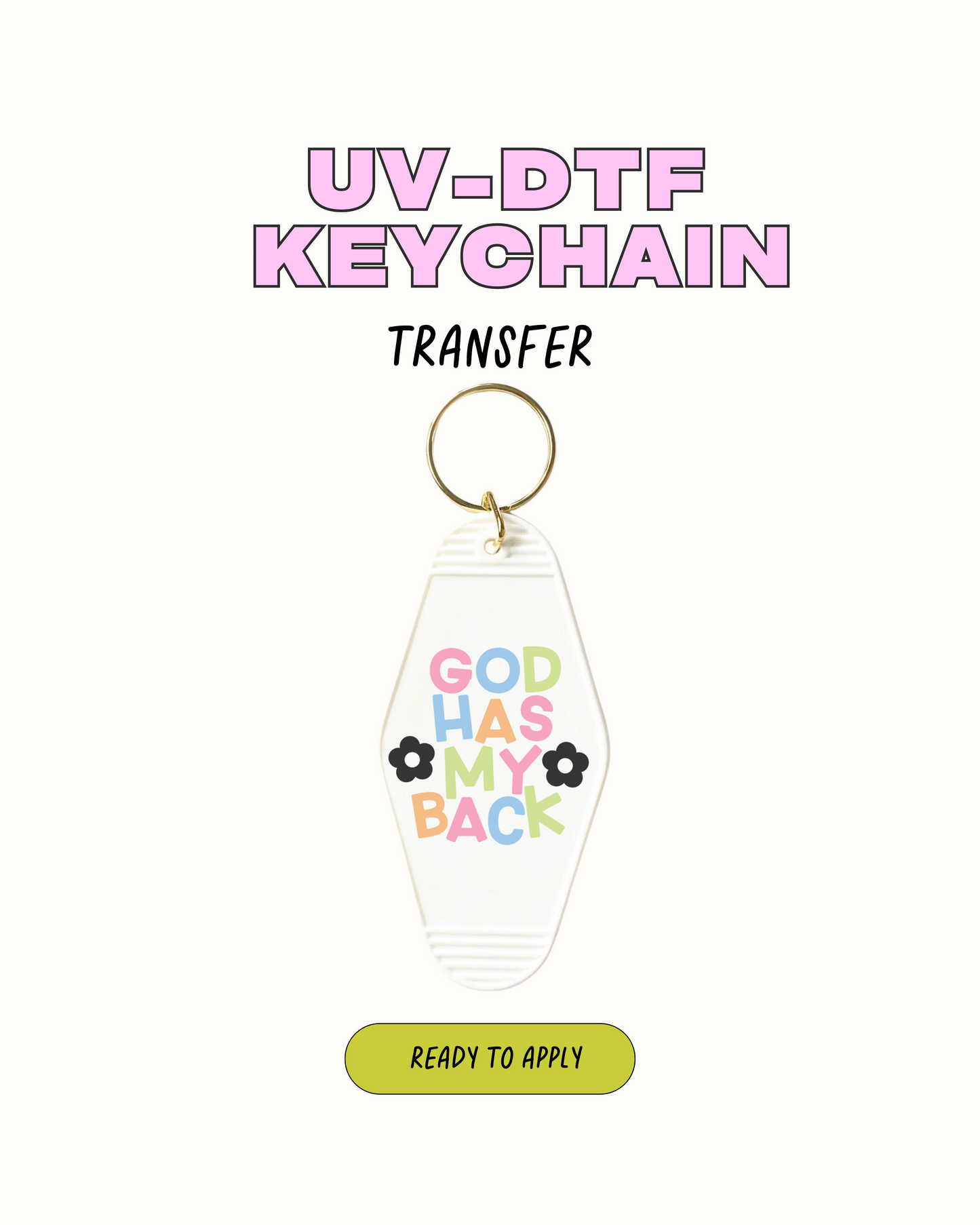 Dios me respalda - Juego de calcomanías de llavero de 5