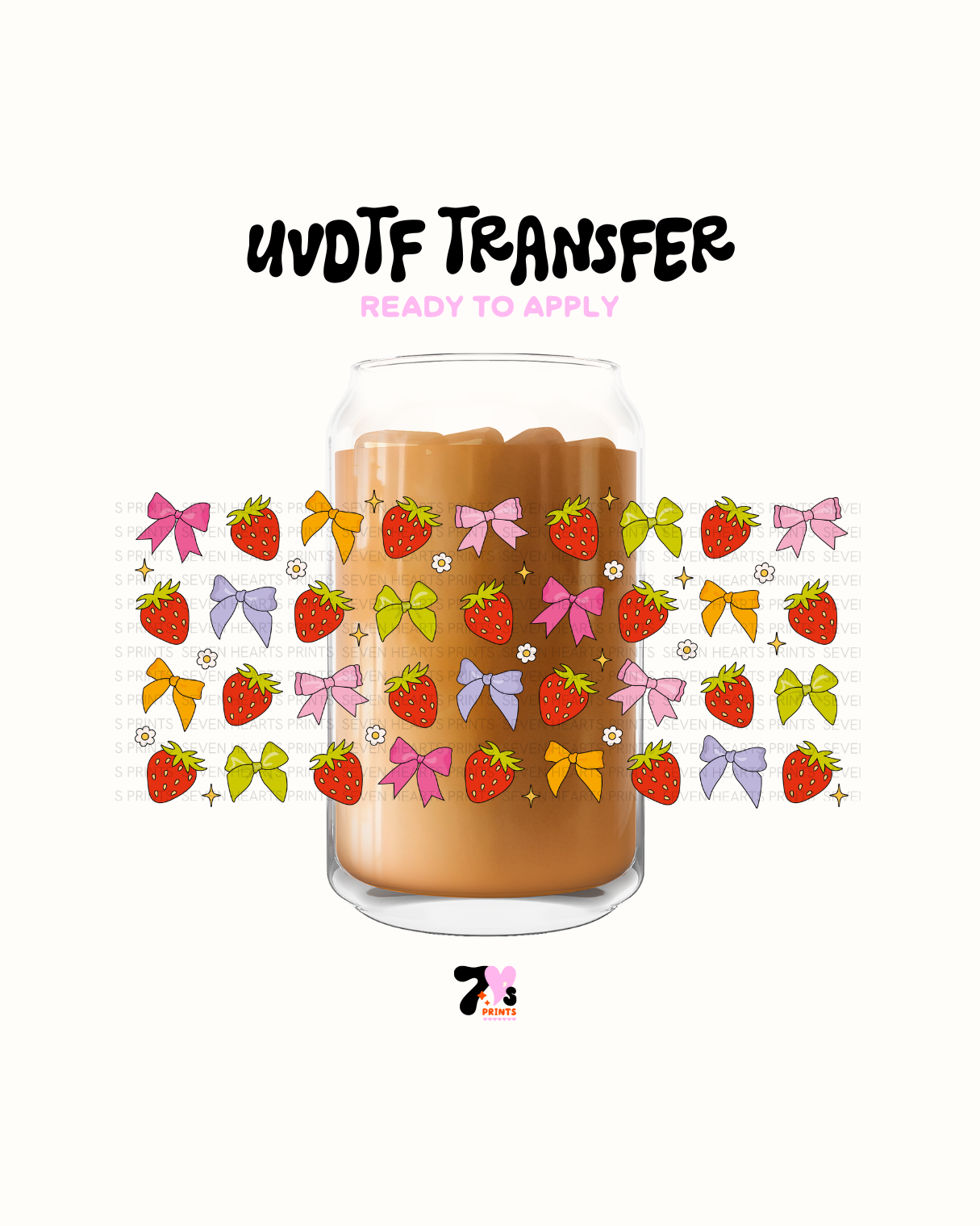 Strawberry's and colorful bows - UVDTF Wrap