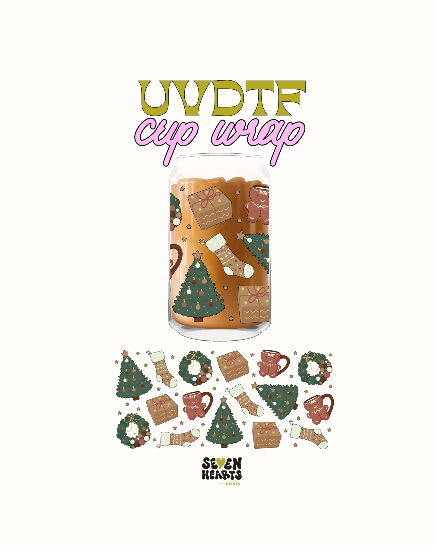 stocking and ginger bread mugs - UVDTF