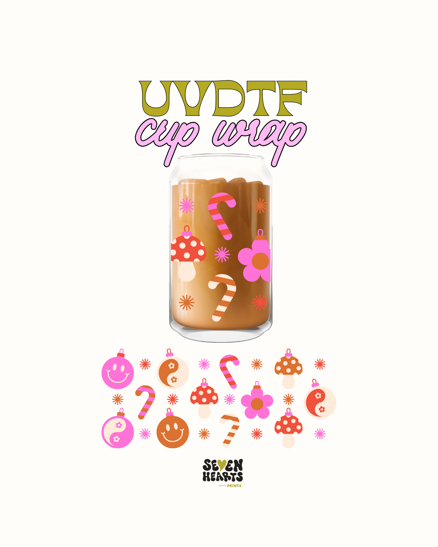 Retro ornaments - UVDTF Cup Wrap