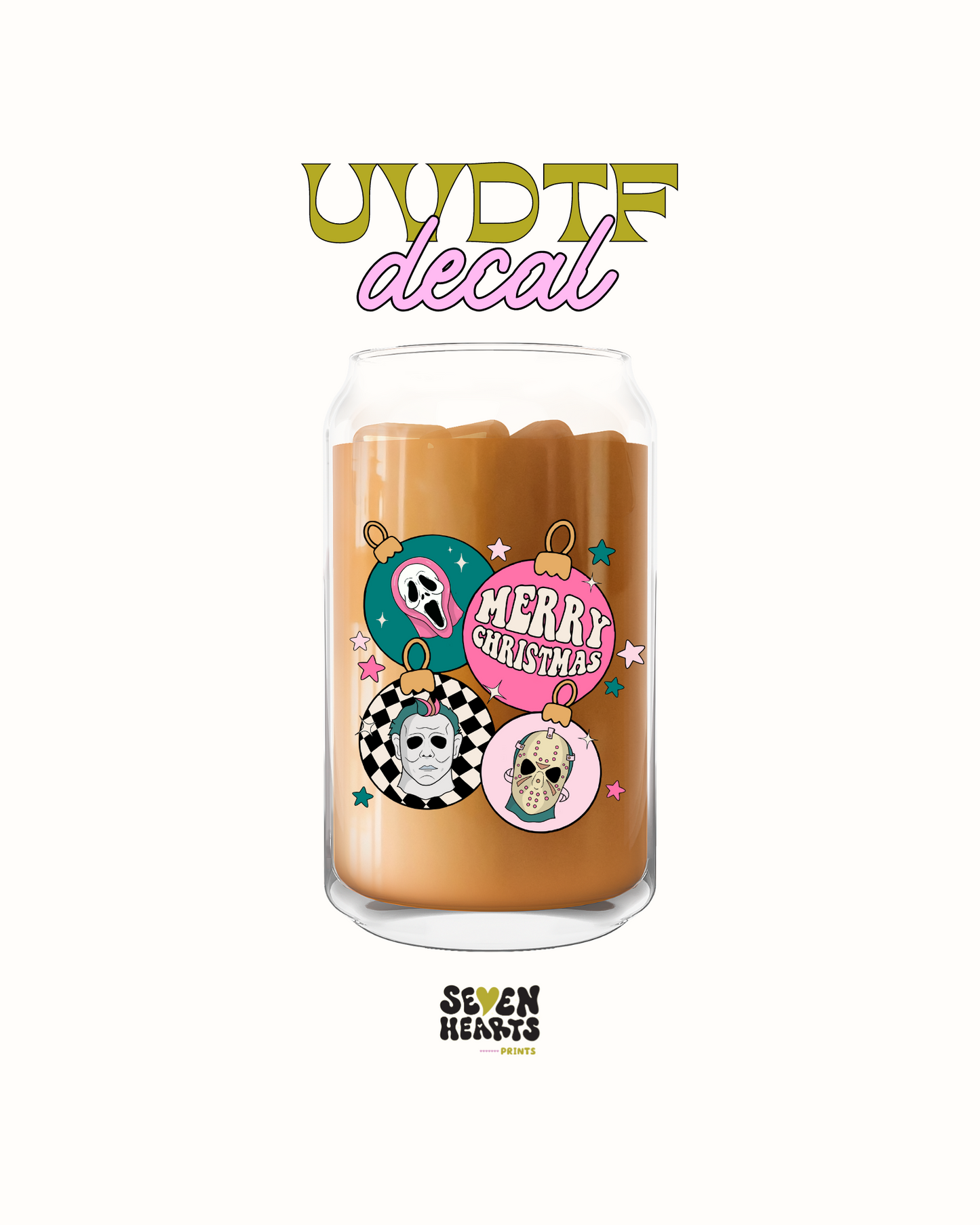 Merry christmas ghost face - UVDTF Decal