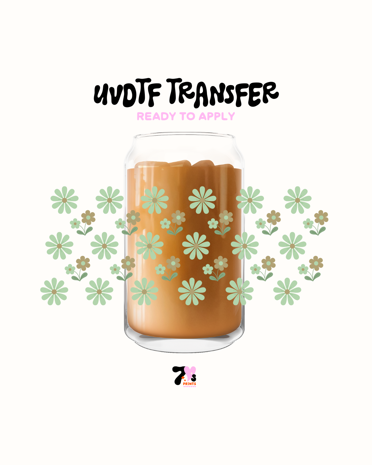 Green Flowers - UVDTF Wrap