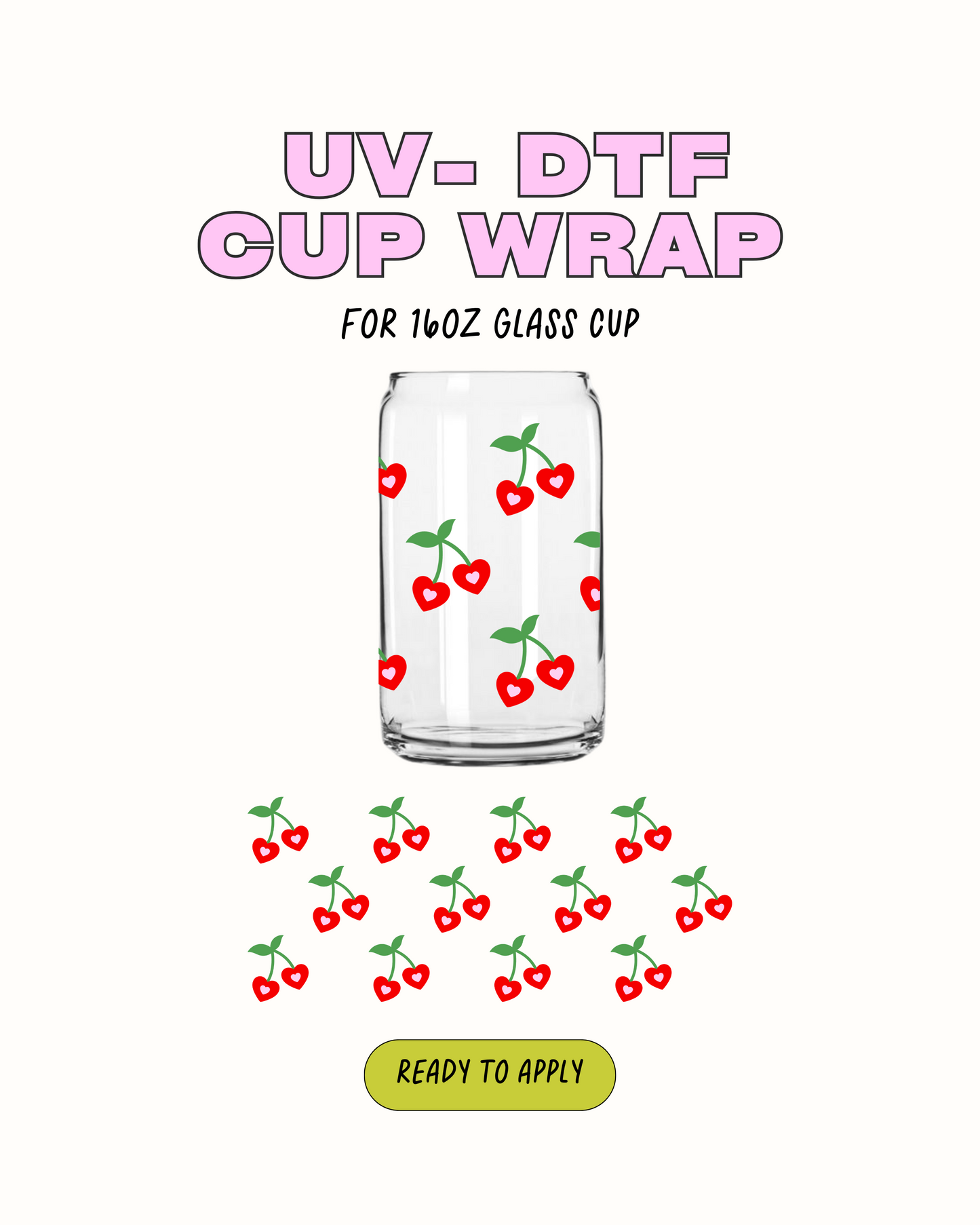 Hearts cherry - UVDTF