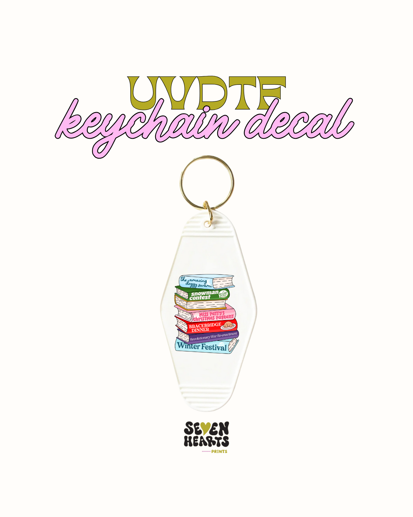 Christmas books - UVDTF Keychain