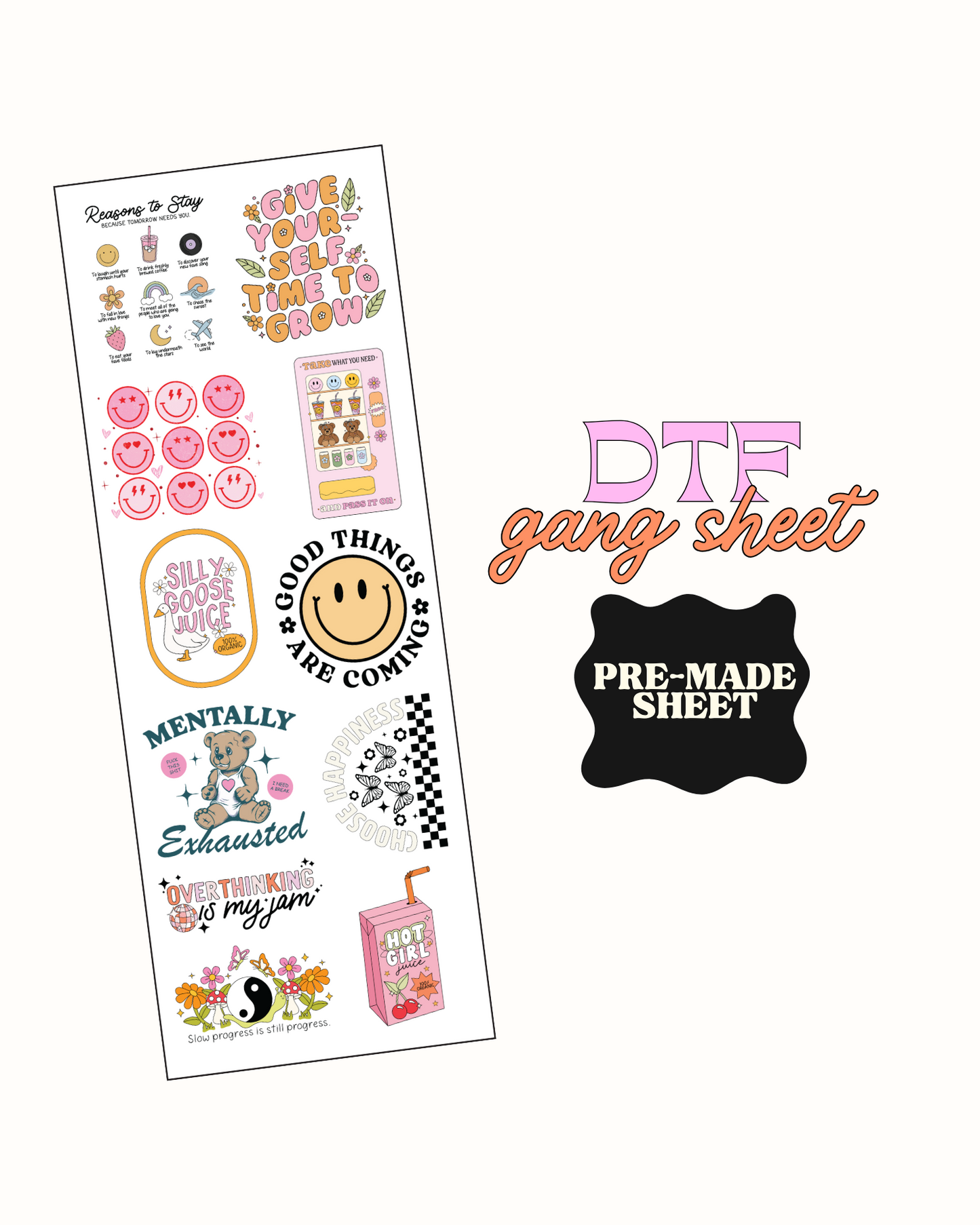 Retro 2 - Pre Made DTF Gang sheet
