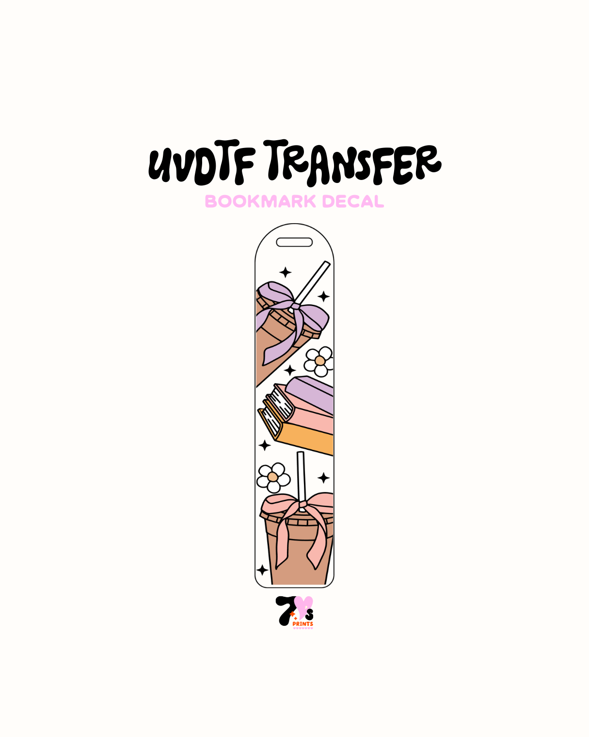 Coffee and books - UVDTF Bookmark Decal