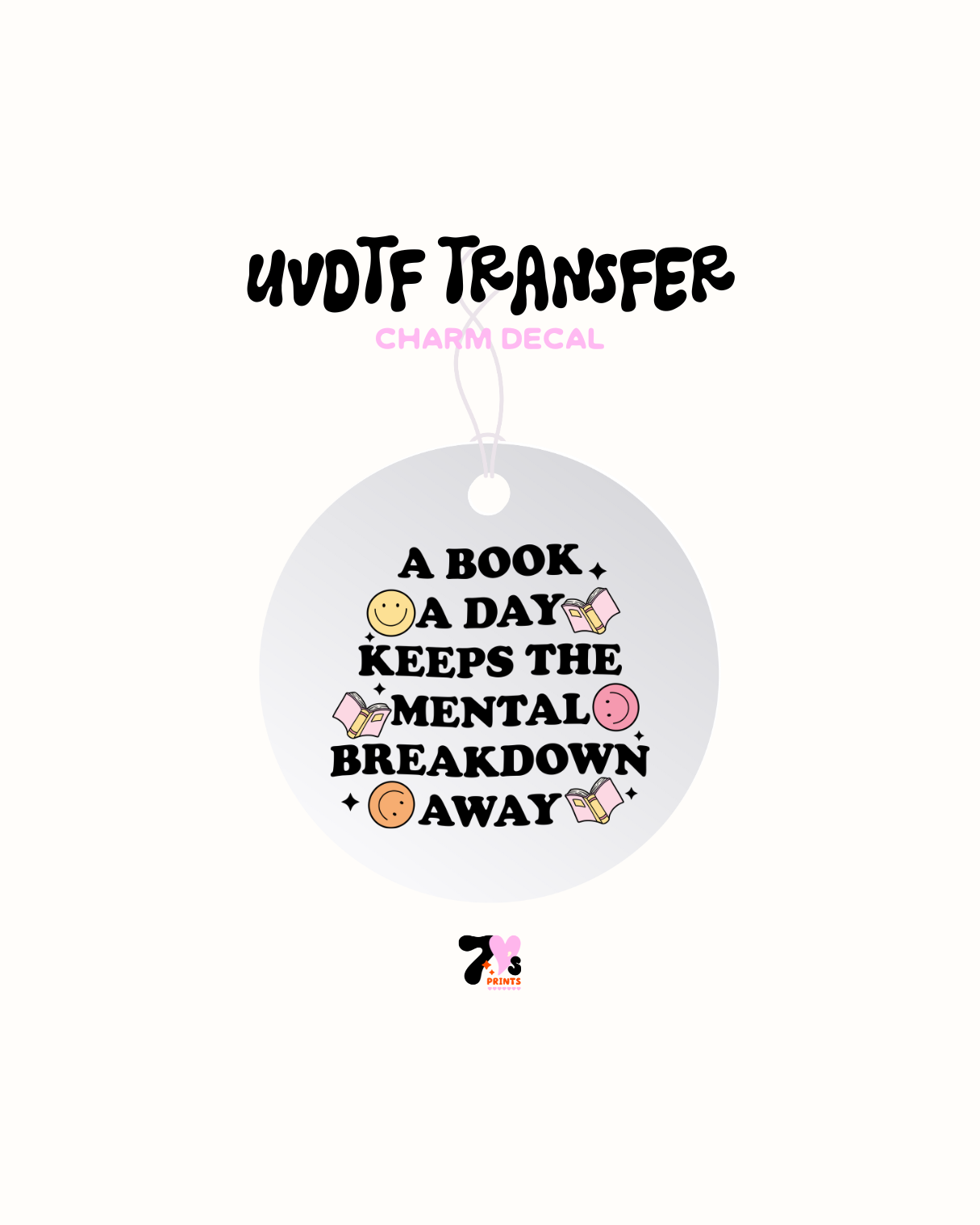 A book a day keeps a mental breakdown-  Car Charm Decal UVDTF