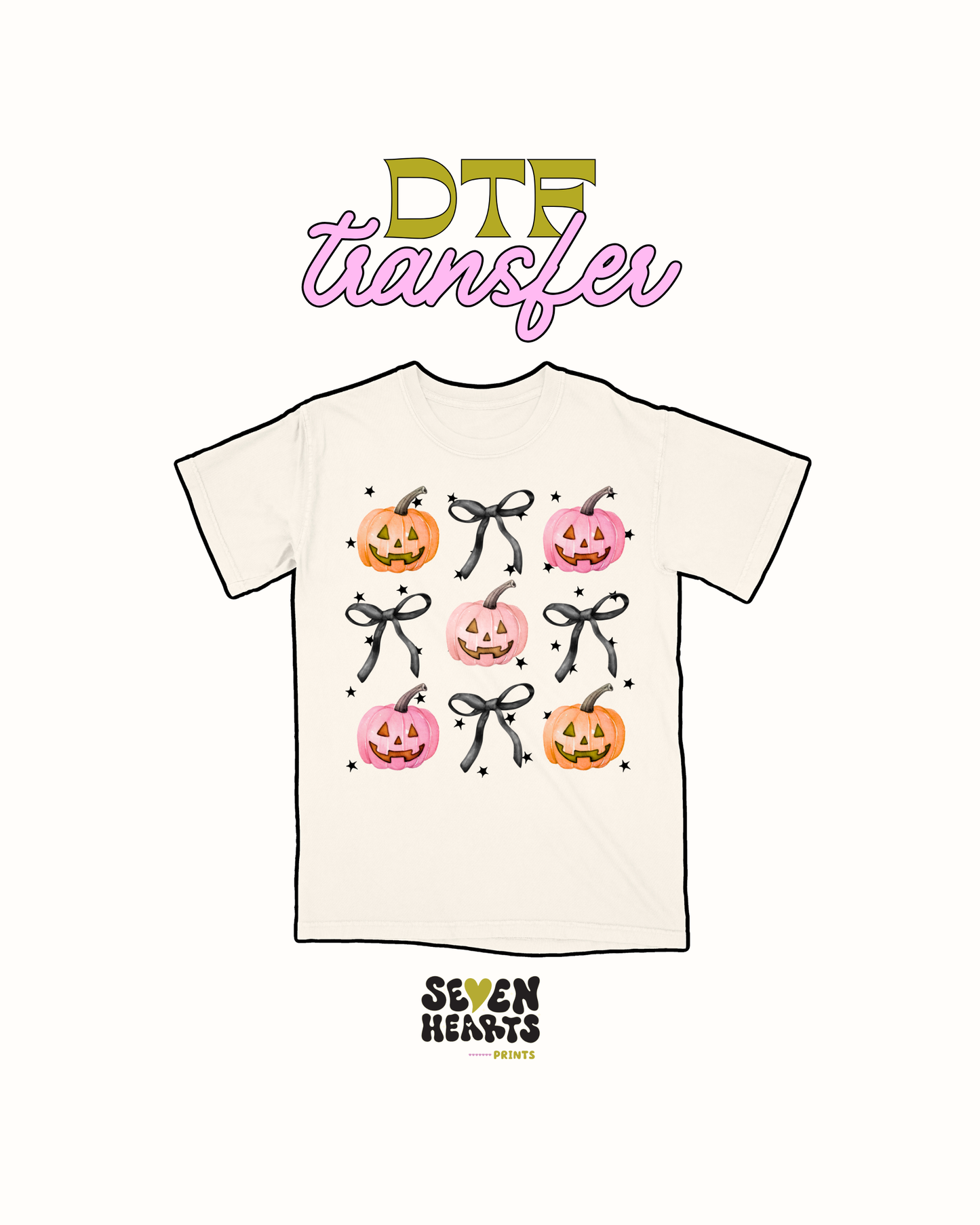 Pumpkins and black bows - DTF Transfer