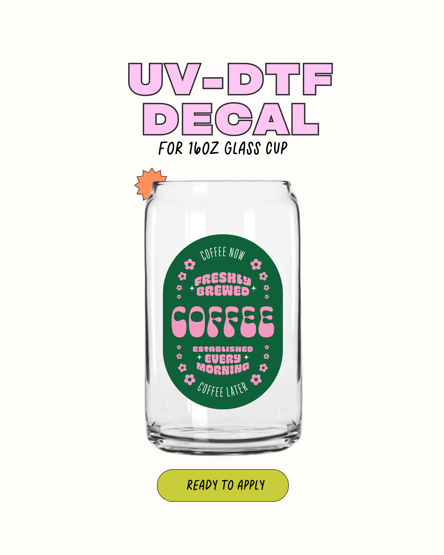 Etiqueta de café helado - UVDTF
