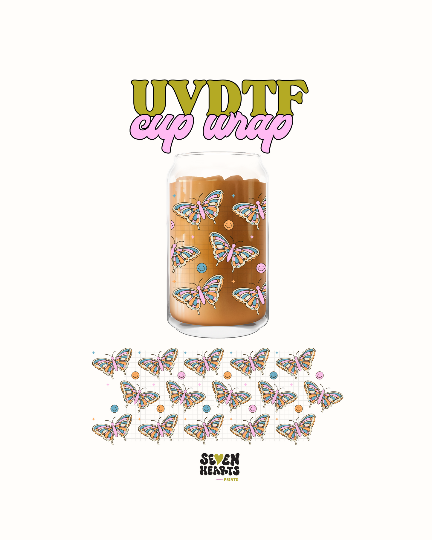Retro butterflies - UVDTF
