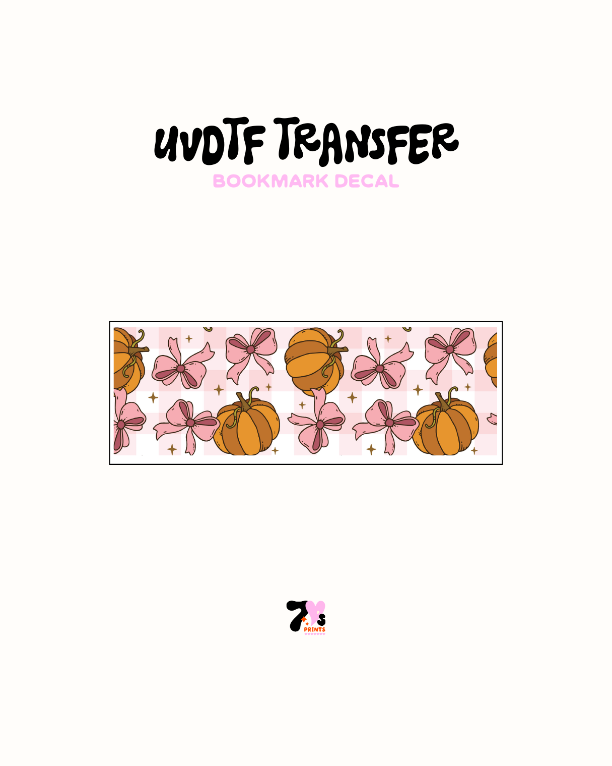 Pumpkins and bows - UVDTF Bookmark Decal